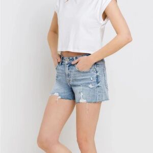 Vervet Women's Distressed Denim Shorts - Blue